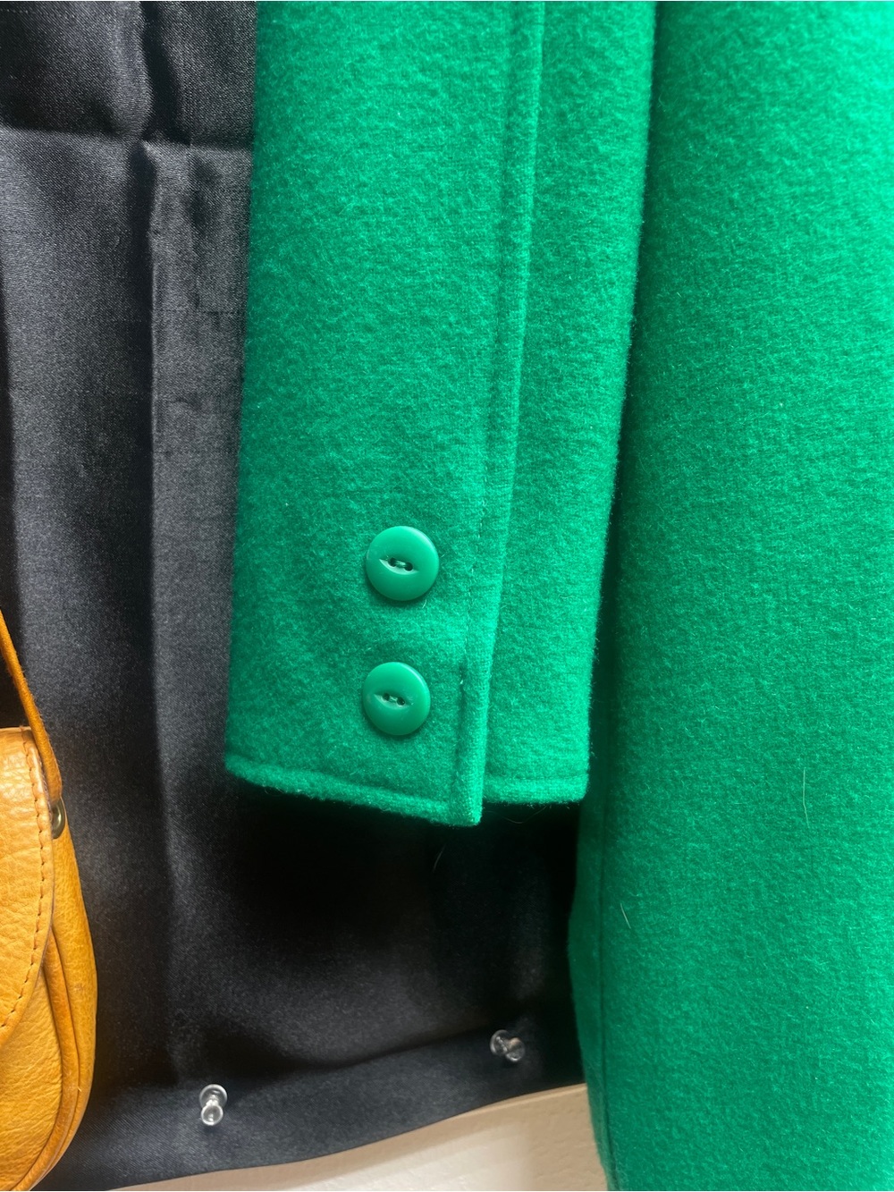 Vintage Rafaella Green Wool Blend One Button Oversized Blazer Jacket Sz 12 - Picture 6 of 7